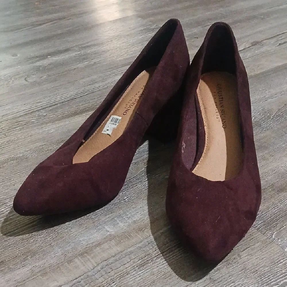 Christian Siriano deep purple block heel pointed shoes Sz 11